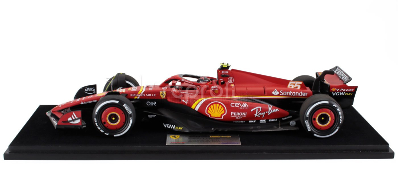 Looksmart Ferrari F1  Sf-24 Team Scuderia Ferrari N 55 Winner Australian Gp 2024 Carlos Sainz - Con Vetrina - With Showcase 1:18 Červená Černá
