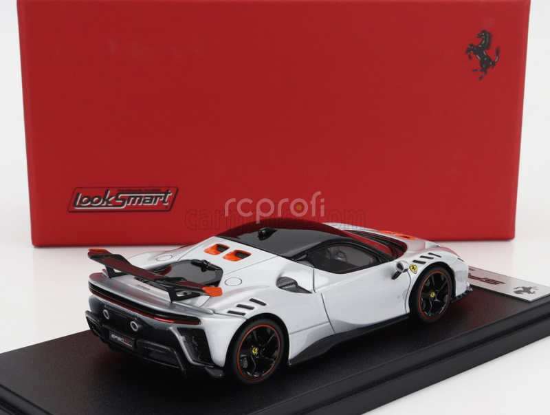 Looksmart Ferrari Sf90 Xx Stradale 2024 1:43 Bianco Artico - Bílá Met Oranžová Černá