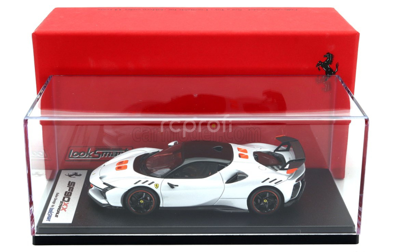 Looksmart Ferrari Sf90 Xx Stradale 2024 1:43 Bianco Artico - Bílá Met Oranžová Černá