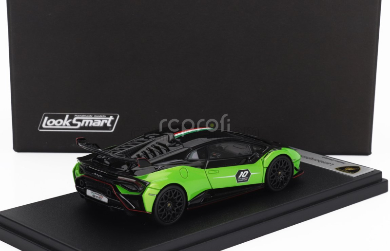 Looksmart Lamborghini Huracan Sto Lp640-2 N 10 Italian Stripe 2023 - 10th Anniversary 1:43 Zelená Černá