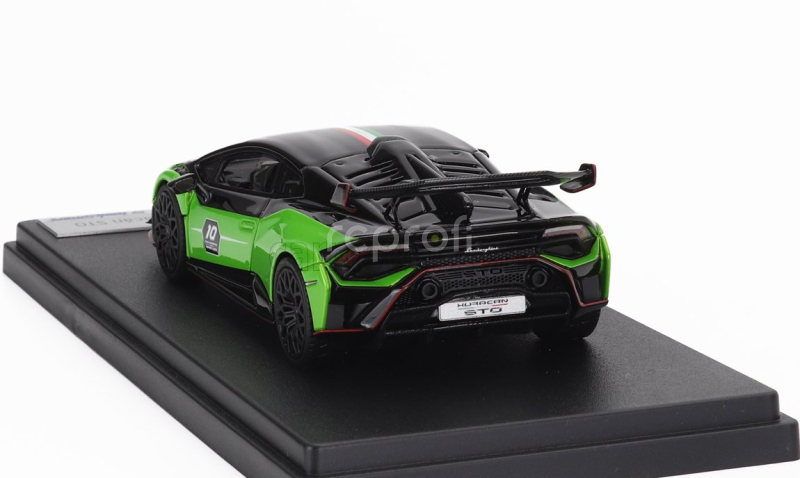 Looksmart Lamborghini Huracan Sto Lp640-2 N 10 Italian Stripe 2023 - 10th Anniversary 1:43 Zelená Černá