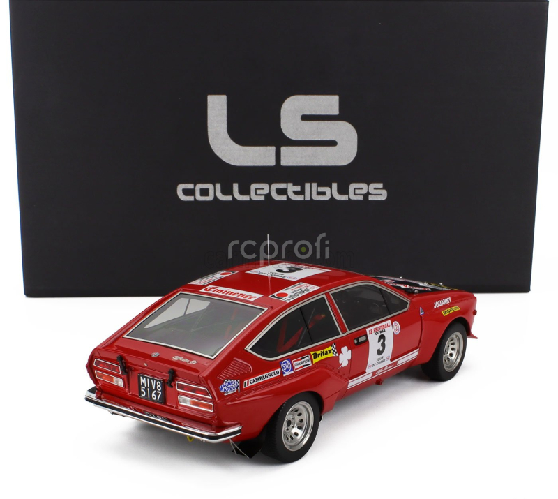 Ls-collectibles Alfa romeo Alfetta Gt Gr.2 (night Version) N 3 3rd Rally Tour De Course 1975 Jean Claude Andruet - Yves Jouanny 1:18 Červená Černá