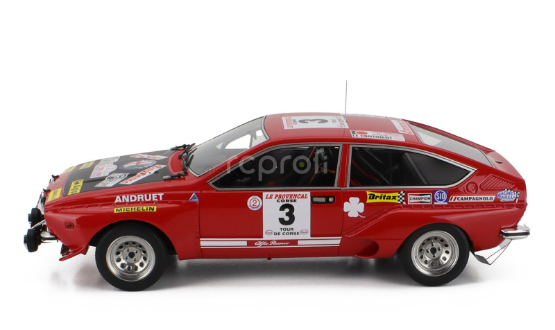 Ls-collectibles Alfa romeo Alfetta Gt Gr.2 (night Version) N 3 3rd Rally Tour De Course 1975 Jean Claude Andruet - Yves Jouanny 1:18 Červená Černá