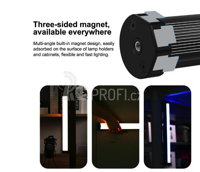 Magnetic Handheld RGB LED světlo (s baterií)