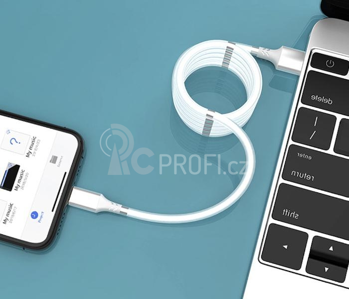 Magnetický samonavíjecí USB nabíjecí kabel (Micro USB) (90 cm)