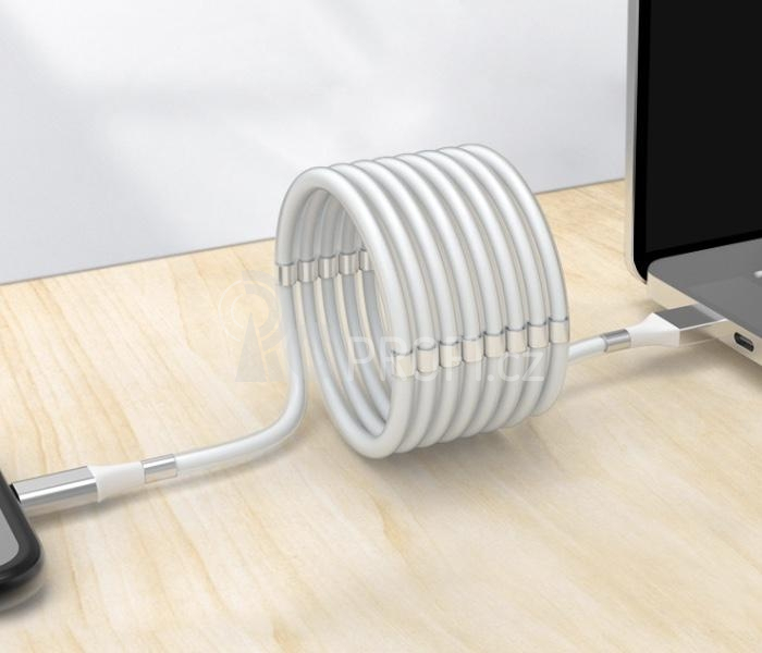 Magnetický samonavíjecí USB nabíjecí kabel (Type-C) (180 cm)