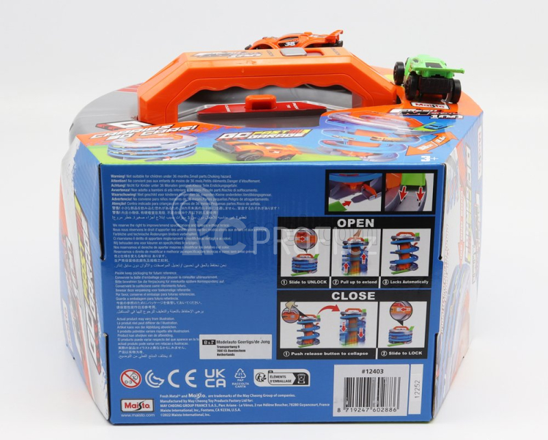 Maisto Accessories Diorama - Go Fast Garage With 2x Cars Included 1:64 Orange