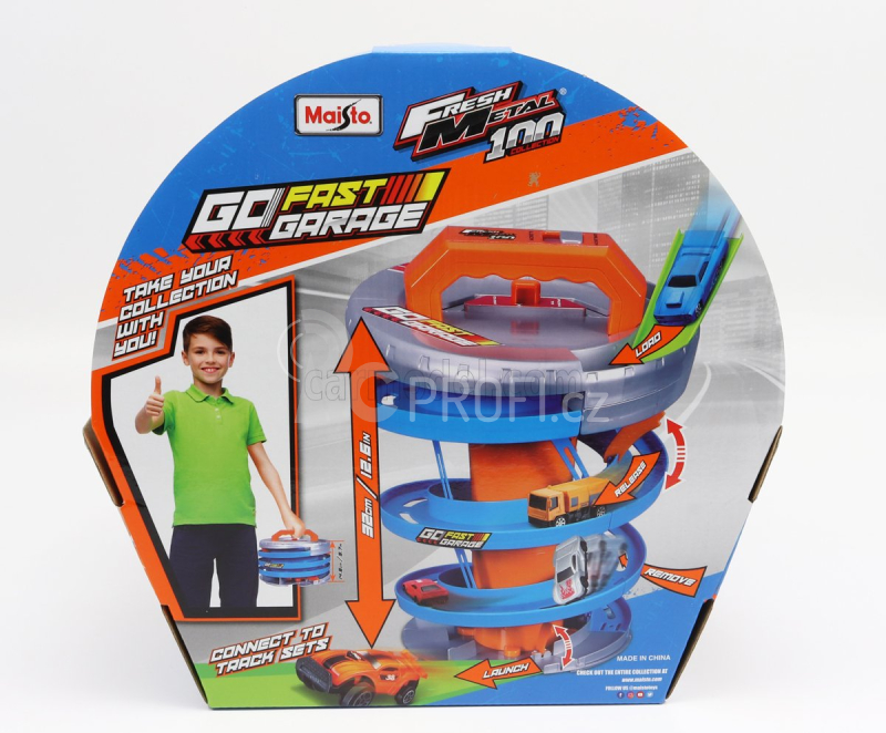 Maisto Accessories Diorama - Go Fast Garage With 2x Cars Included 1:64 Orange