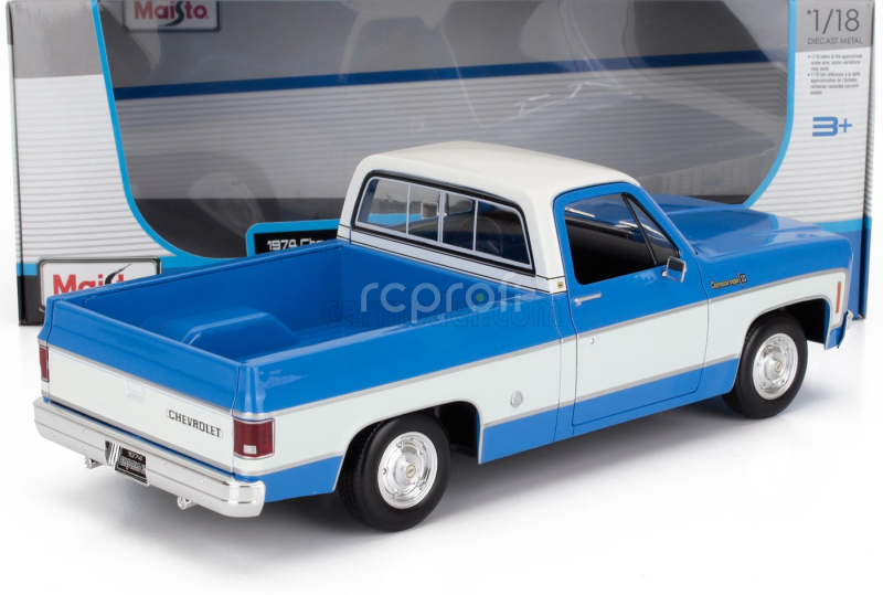 Maisto Chevrolet C-10 Pick-up Cheyenne Super 1974 1:18 Modrá Bílá