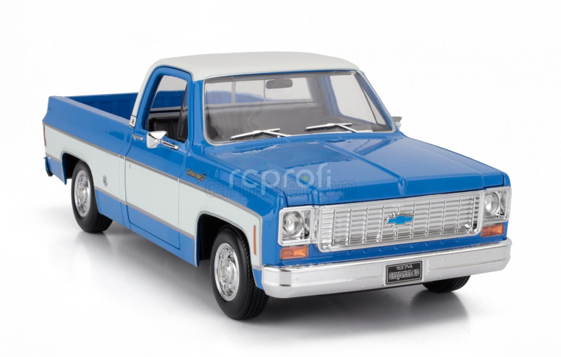 Maisto Chevrolet C-10 Pick-up Cheyenne Super 1974 1:18 Modrá Bílá