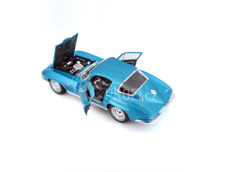 Maisto Chevrolet Corvette 1965 1:18 světle modrá metalíza