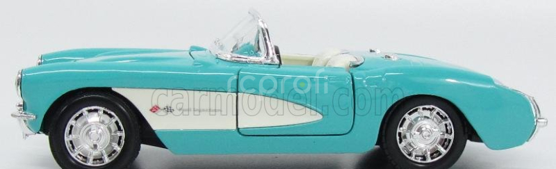 Maisto Chevrolet Corvette Spider 2-door 1957 1:24 Tyrkysově Bílá