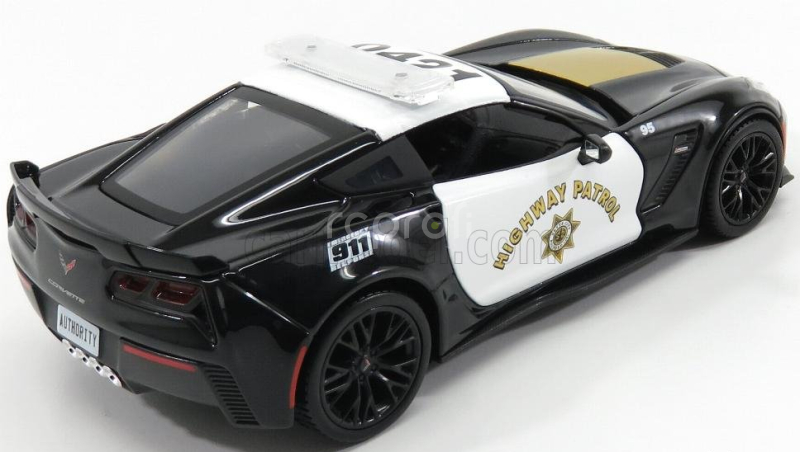 Maisto Chevrolet Corvette Z06 C7 Coupe Highway Patrol Police 2015 1:24 Černé Bílé Zlato