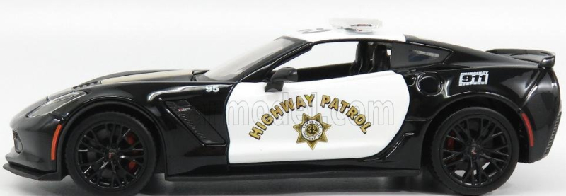 Maisto Chevrolet Corvette Z06 C7 Coupe Highway Patrol Police 2015 1:24 Černé Bílé Zlato