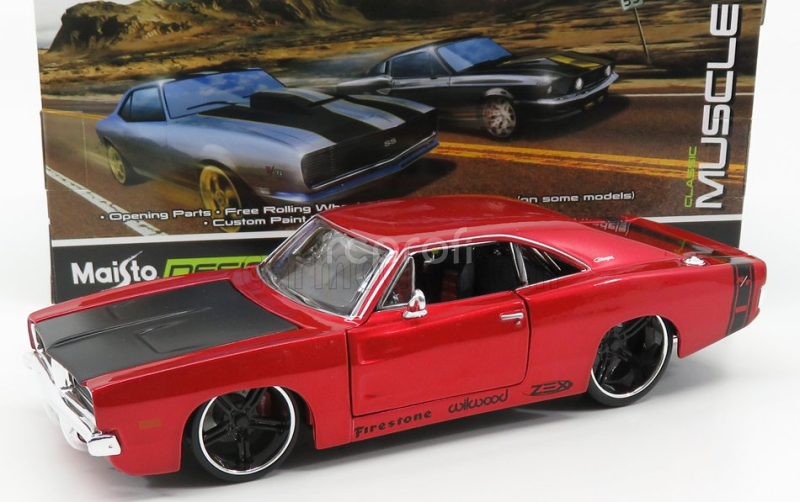 Maisto Dodge Chartger R/t Coupe 1969 1:24 Red Met Black