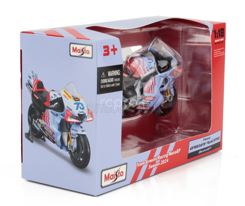 Maisto Ducati Desmosedici Gp23 Team Gresini Racing N 73 Motogp Season 2024 Alex Marquez 1:18 Světle Modrá