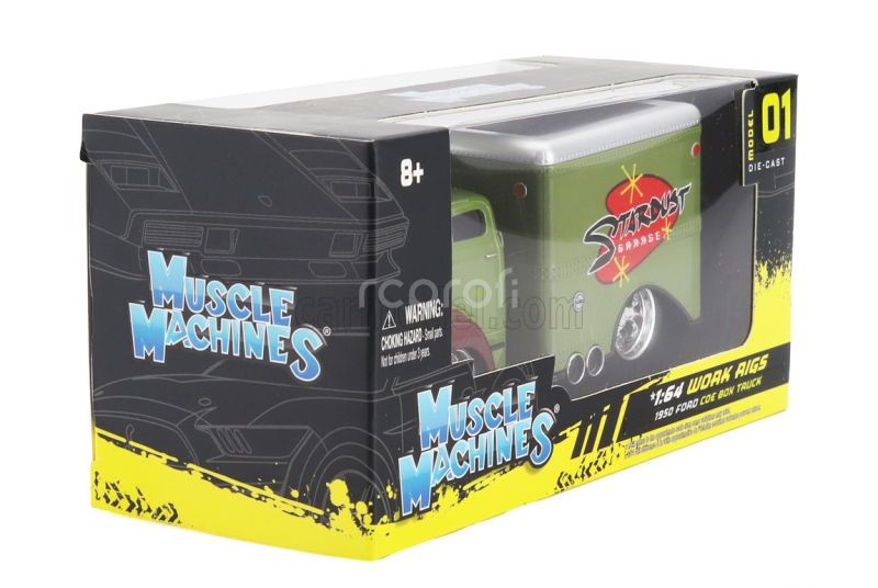 Maisto Ford usa Coe Van Truck Stardust Garage 2-assi Custom 1950 1:64 Zelená