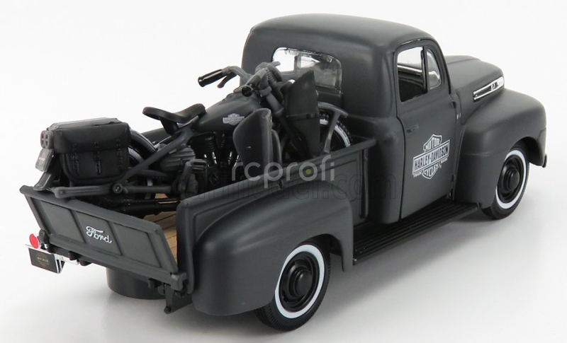 Maisto Ford usa F-1 Pick-up Custom Usa Harley-davidson 1948 + Motorcycle Harley Davidson Wla Flathead 1942 1:24 Matt Grey