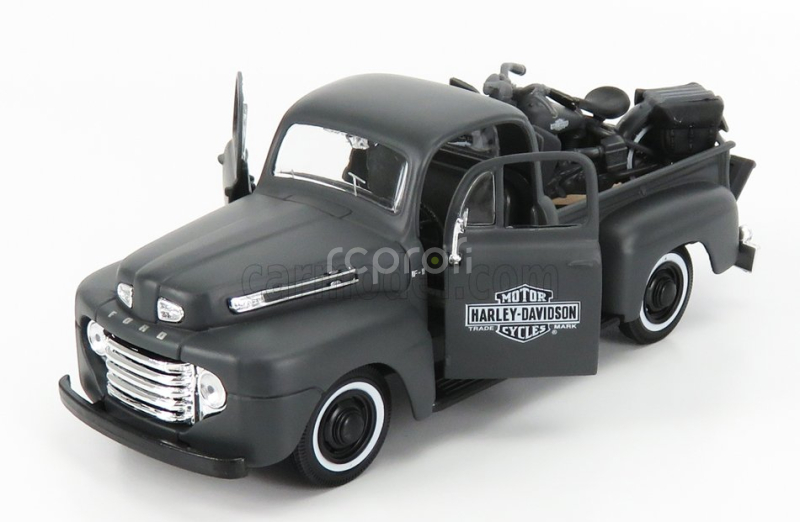 Maisto Ford usa F-1 Pick-up Custom Usa Harley-davidson 1948 + Motorcycle Harley Davidson Wla Flathead 1942 1:24 Matt Grey