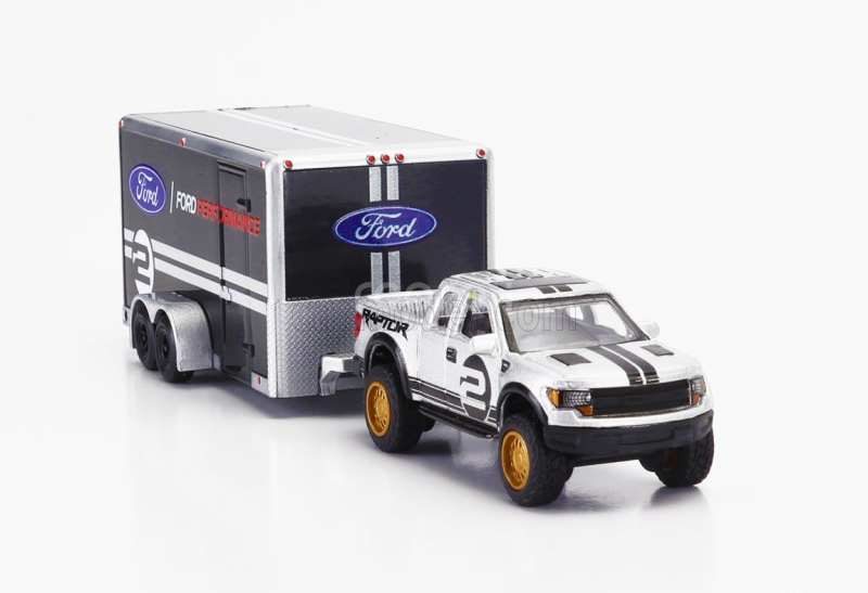 Maisto Ford usa F-150 Raptor Pick-up 2010 With Trailer Car Transporter + Gt N 2 2017 1:64 Černá Stříbrná