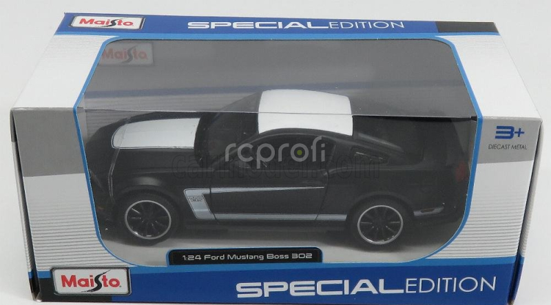 Maisto Ford usa Mustang Boss 302 Coupe 2012 1:24 Matná Černá Bílá