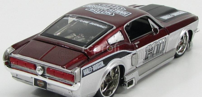 Maisto Ford usa Mustang Gt Custom Harley-davidson 1967 1:24 Bordeaux Met Silver