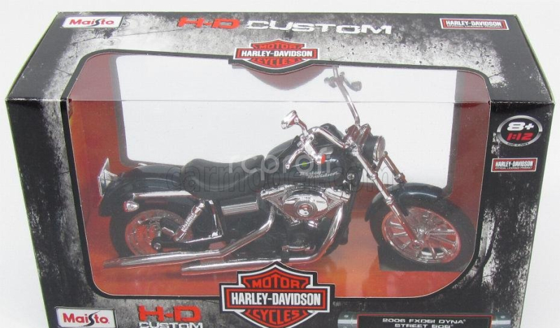 Maisto Harley davidson Fxdbi Dyna Street Bob 2006 1:12 Modrá Met Černá