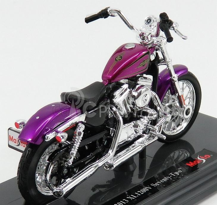 Maisto Harley davidson Xl 1200v Seventy Two 2013 1:18 Lillac Met