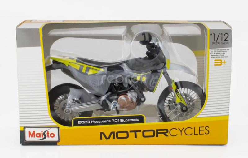 Maisto Husqvarna Husky 701 Supermoto 2023 1:12 Černá Žlutá
