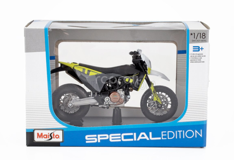 Maisto Husqvarna Husky 701 Supermoto 2023 1:18 Černá Žlutá