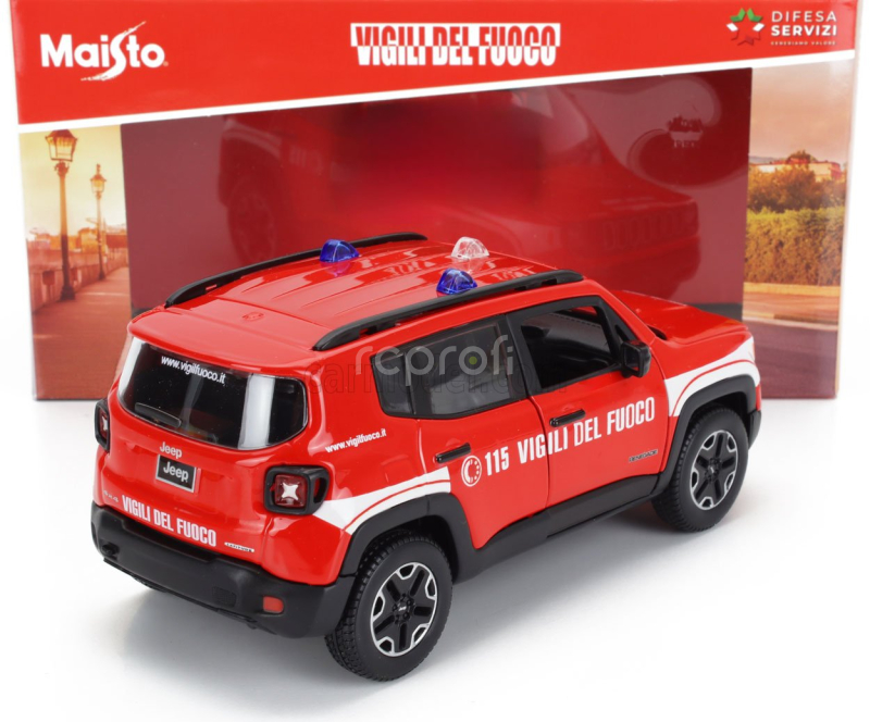 Maisto Jeep Renegade Vigili Del Fuoco 2017 1:24 Červená Bílá