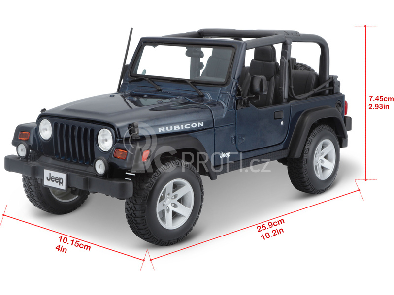 Maisto Jeep Wrangler Rubicon 1:18 modrá metalíza
