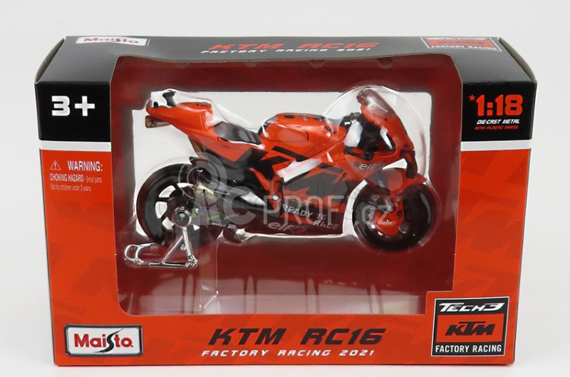 Maisto KTM Rc16 Tech3 Ktm Factory Racing Team N 9 Motogp 2021 1:18, oranžová
