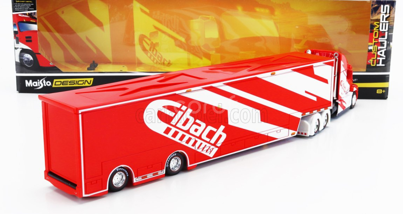Maisto Mack Anthem Truck Eibach Car Transporter 2020 1:64 Červená Bílá