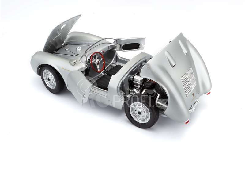 Maisto Porsche 550 A Spyder 1:18 stříbrná
