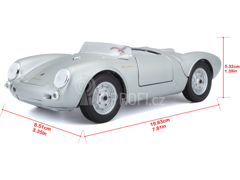 Maisto Porsche 550 A Spyder 1:18 stříbrná