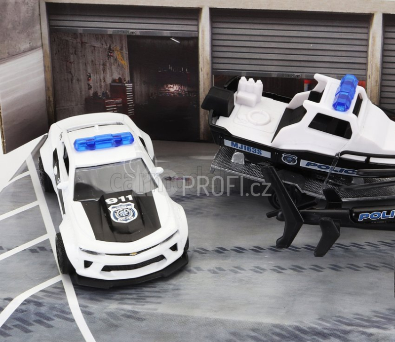 Majorette Chevrolet Set Assortment 5 Cars Police Force Pieces 1:64 Bílá Černá