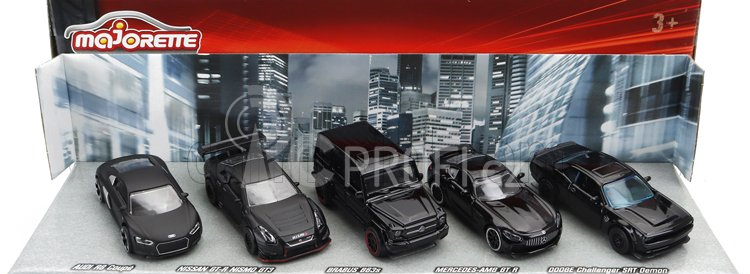 Majorette Mercedes benz Set pěti modelů 1:64, černá
