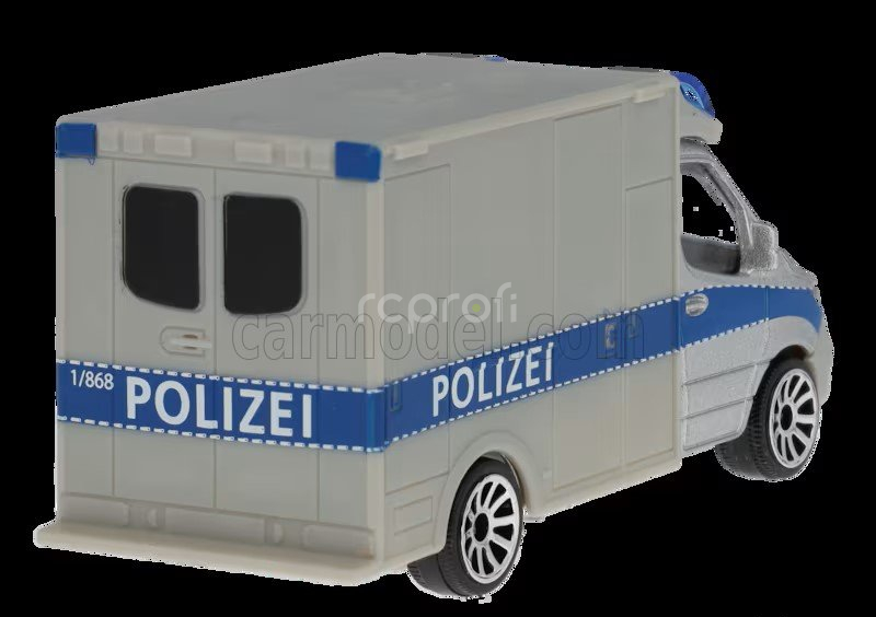 Majorette Mercedes benz Sprinter Van Polizei 2018 1:64 Stříbrná Modrá