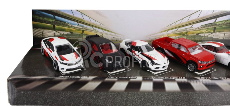 Majorette Toyota Set pěti modelů Toyota Racing 1:64