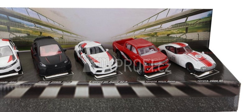 Majorette Toyota Set pěti modelů Toyota Racing 1:64