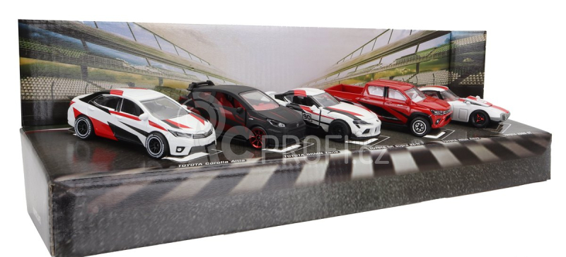 Majorette Toyota Set pěti modelů Toyota Racing 1:64