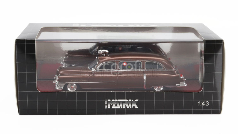 Matrix scale models Cadillac Superior Ambulance 1951 1:43 Brown Met