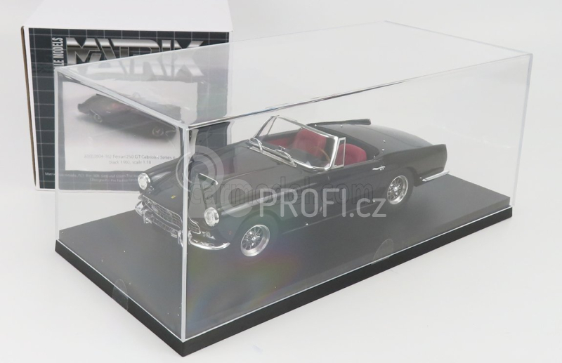 Matrix scale models Ferrari 250gt Ii-series Cabriolet Open 1960 - Con Vetrina With Showcase 1:18 Black