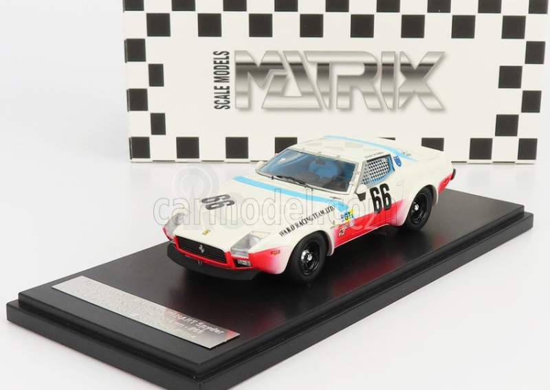 Matrix scale models Ferrari 365 Gtb/4 4.4l V12 Team Nart N 66 Daytona 1978 D.devendorf - T.adamowicz 1:43 Bílá Červená