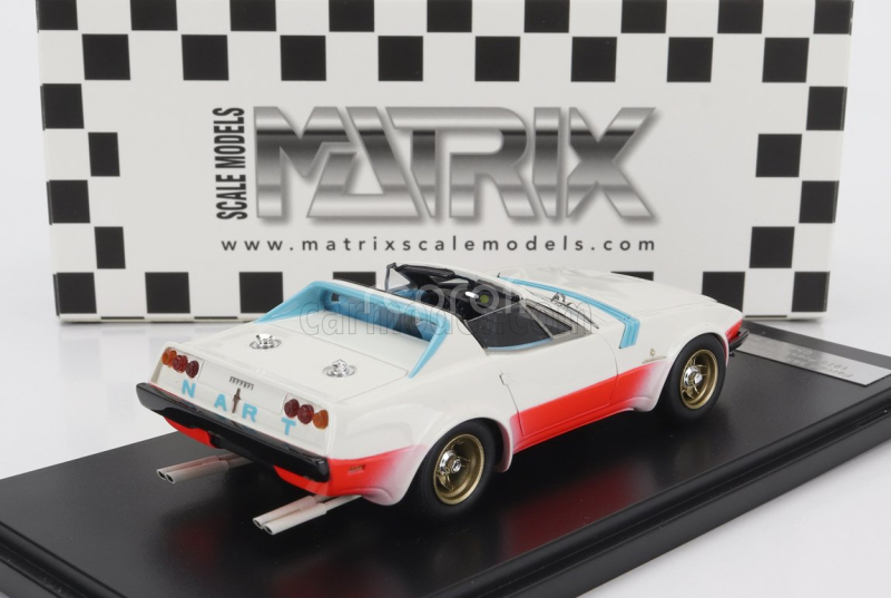Matrix scale models Ferrari 365 Gtb/4 Nart Spider Open Michelotti Press 1974 1:43 Bílá Červená