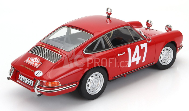 Matrix scale models Porsche 911s Coupe N 147 Winner Class Rally Montecarlo 1965 Herbert Linge - Peter Falk 1:18 Red