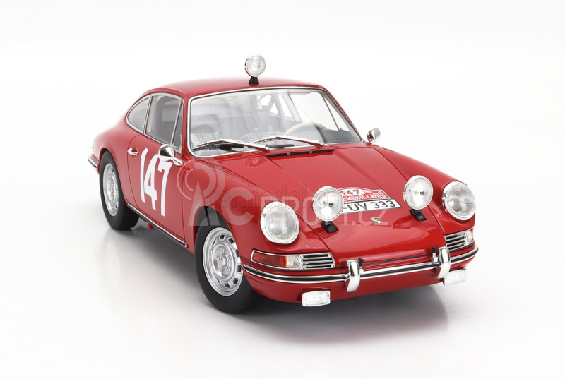 Matrix scale models Porsche 911s Coupe N 147 Winner Class Rally Montecarlo 1965 Herbert Linge - Peter Falk 1:18 Red