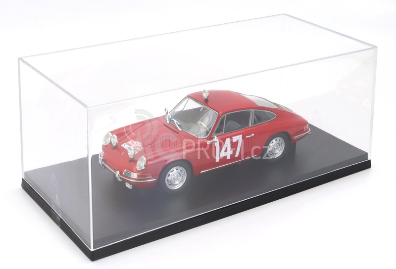 Matrix scale models Porsche 911s Coupe N 147 Winner Class Rally Montecarlo 1965 Herbert Linge - Peter Falk 1:18 Red