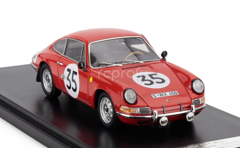 Matrix scale models Porsche 911s Coupe Team J.franc N 35 24h Le Mans 1966 Jean Kerguen - Jacques Dewes 1:43 Red